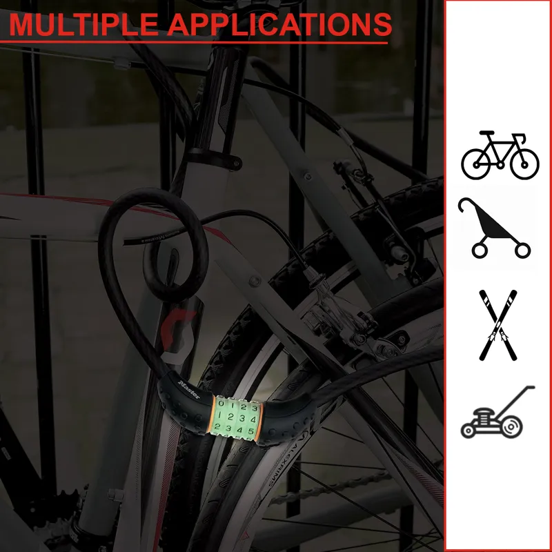 Master Lock Bicycle Cable Glow Combination Lock 12mm X 1.8m 8190-4